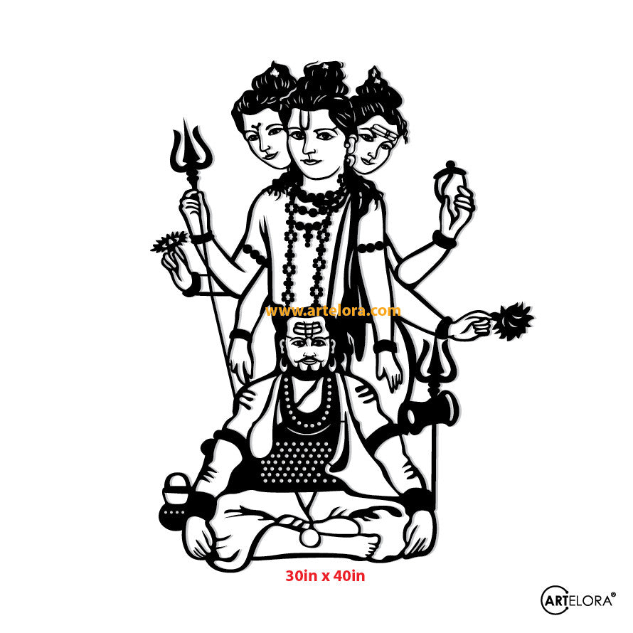 2d Modern Art Aadesh Baba & Dattatreya Swamy Laser Cutting – Artelora