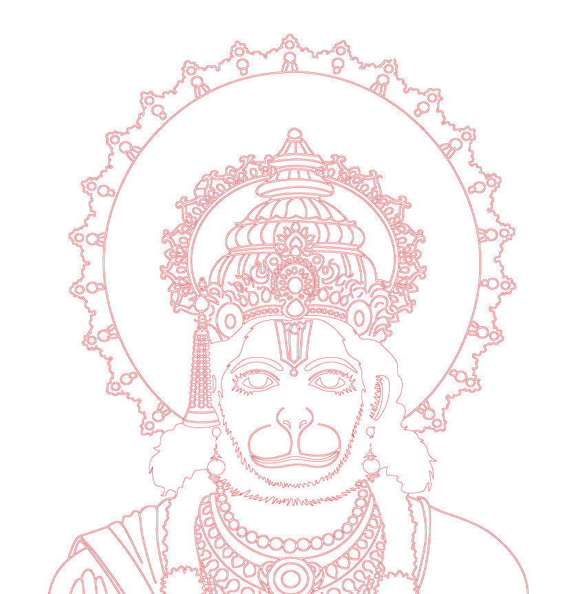 Laser Engraving Hanuman Ji