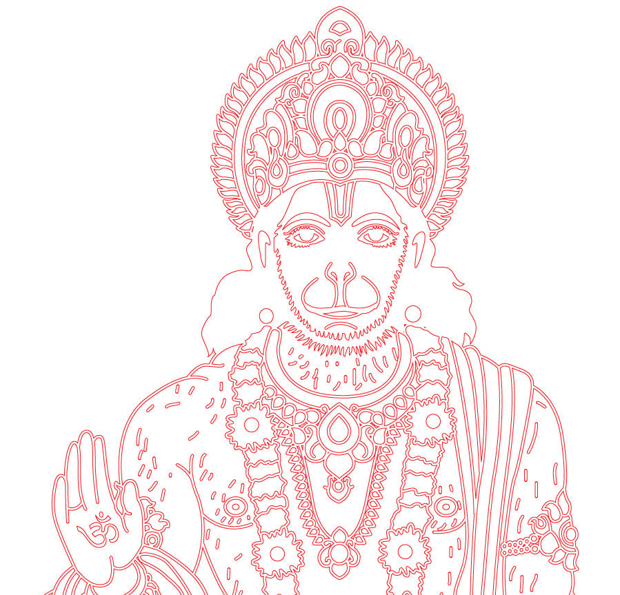 Laser Engraving Hanuman Ji