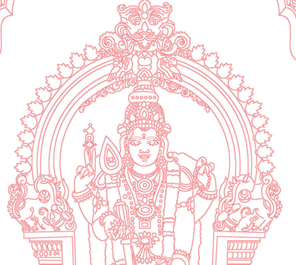 Laser Engraving Murugan Kartikeya Bhagwan