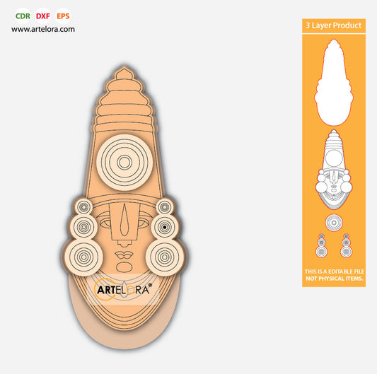 Pre Marked Base Design Lord Tirupati Balaji (3 Layered)