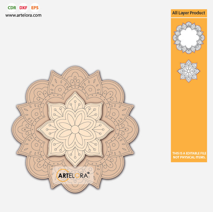 Pre Marked Base Design Mandala (2 Layered)