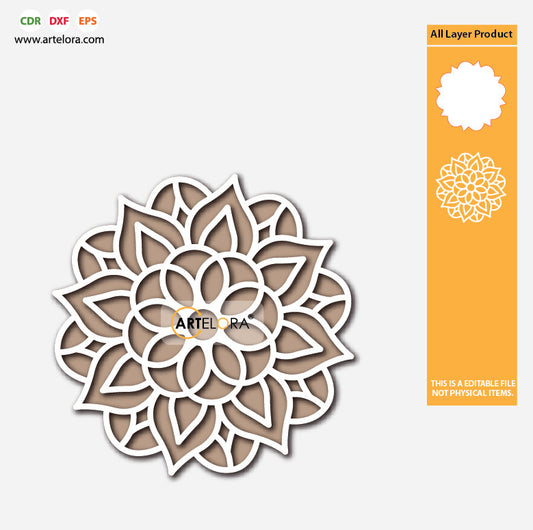 Pre Marked Base Design Rangoli Laser Cutting (2 Layered)