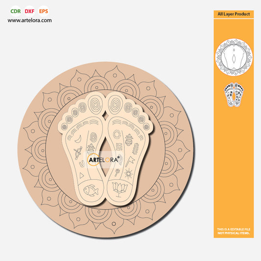 Pre Marked Base Design Laxmi Ji Charan Paduka (Feet)