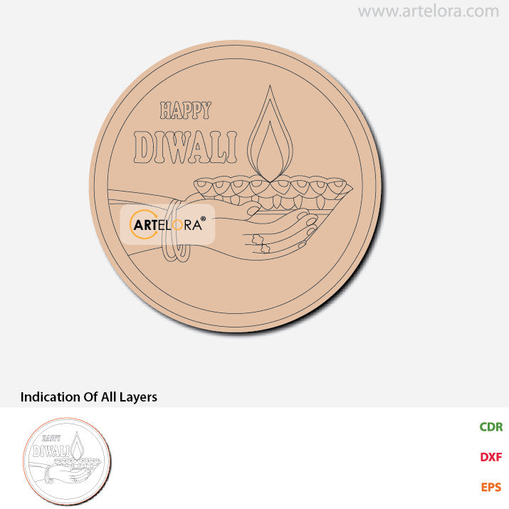 Pre Marked Base Design Dipak (Diya) Diwali