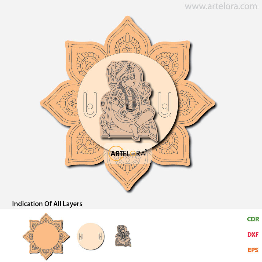 Pre Marked Base Design Shri Swami Narayan Bhagwan