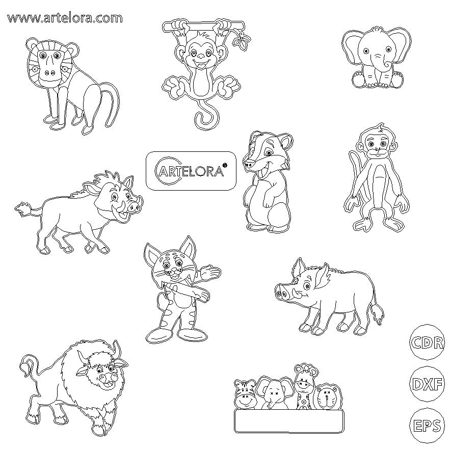 Pre Marked Base Design Animal Cartoon Drawing