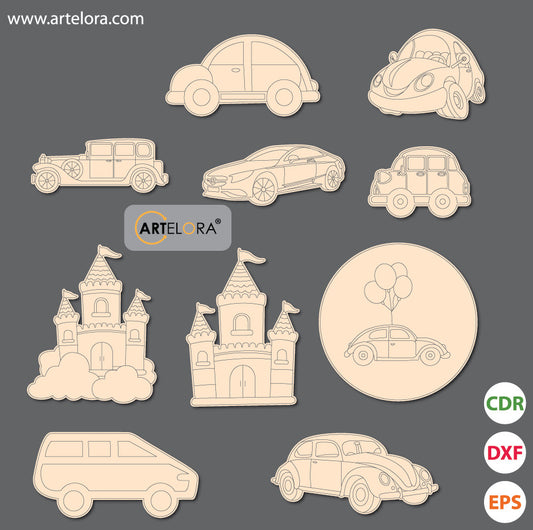 Pre Marked Base Design car Cartoon Drawing