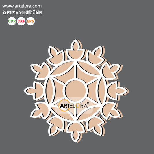 Pre Marked Base Design Rangoli Laser Cutting