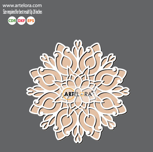 Pre Marked Base Design Rangoli Laser Cutting