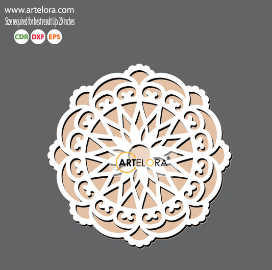 Pre Marked Base Design Rangoli Laser Cutting