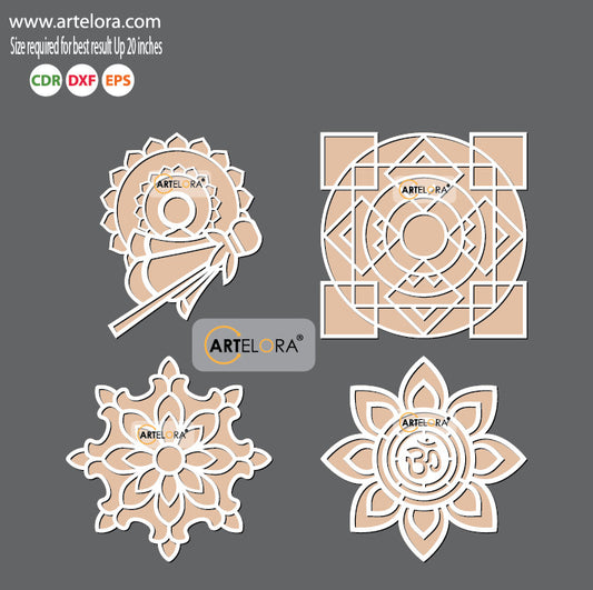 Pre Marked Base Design Gudi Padwa Rangoli Laser Cutting