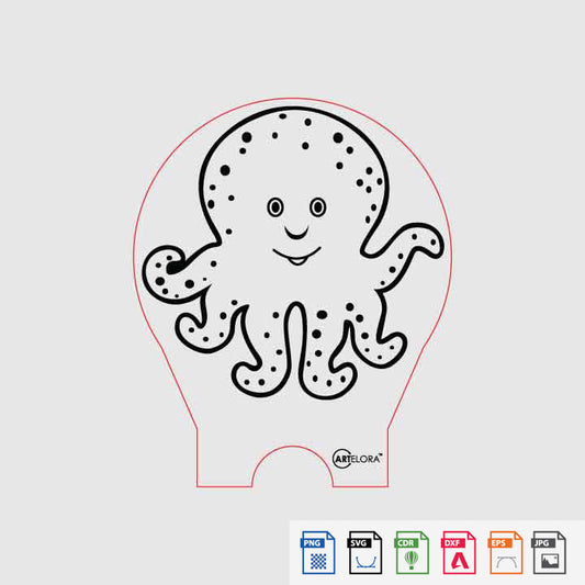 Laser Engraving Jellyfish Cartoon