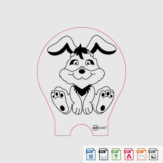 Laser Engraving Rabbit Cartoon