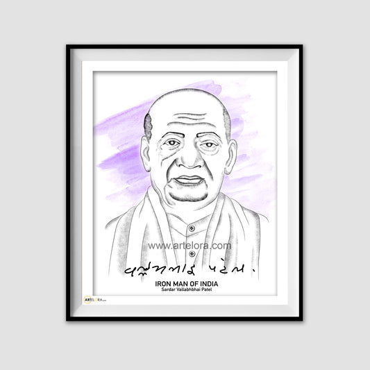 Canvas Sardar Vallabhbhai Patel (Stippling art)