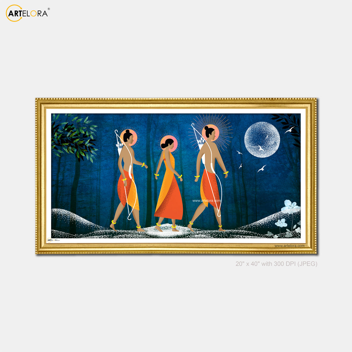 Canvas Shree Ram Laxman and Sita