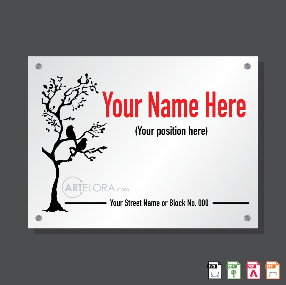 Name Plate Tree with Bird