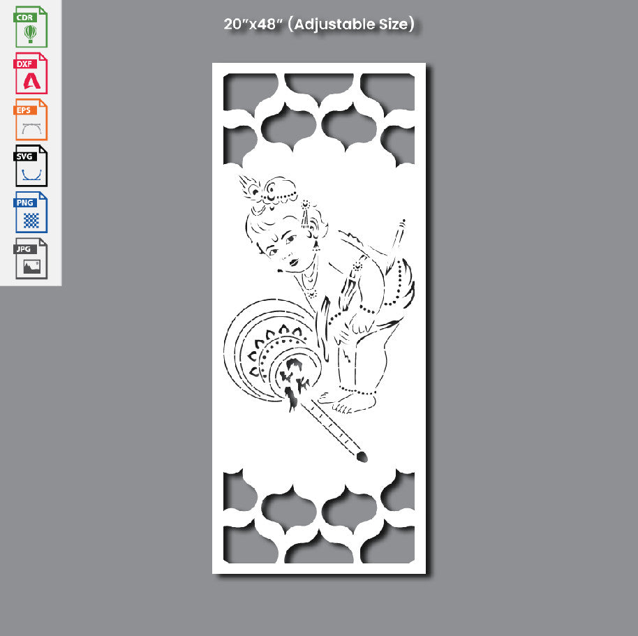 Grill Design Krishna (Bal Gopal) Laser Cutting