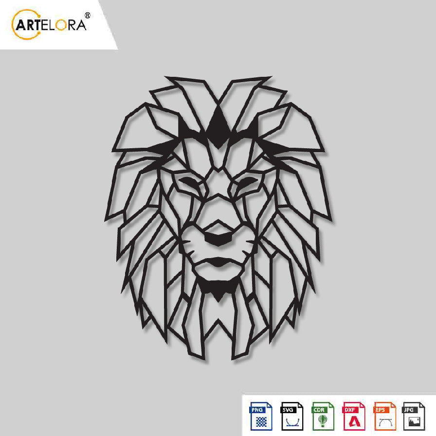 2D Modern Art Lion Laser Cutting