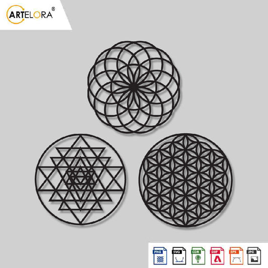 2D Modern Art Yantra Laser Cutting