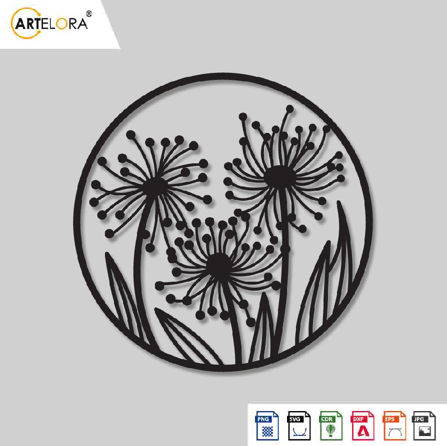 2D Modern Art Flower Laser Cutting Design