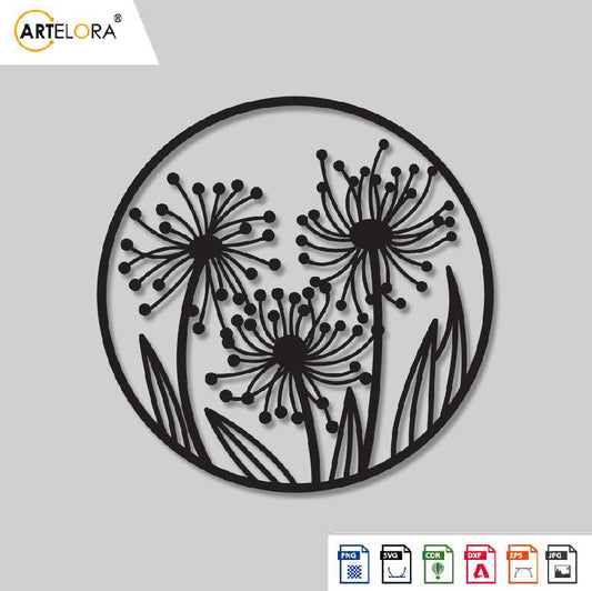 2D Modern Art Flower Laser Cutting Design