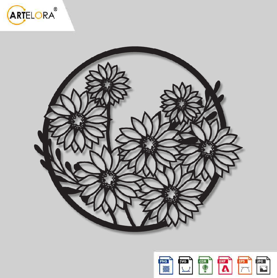 2D Modern Art Flower Design