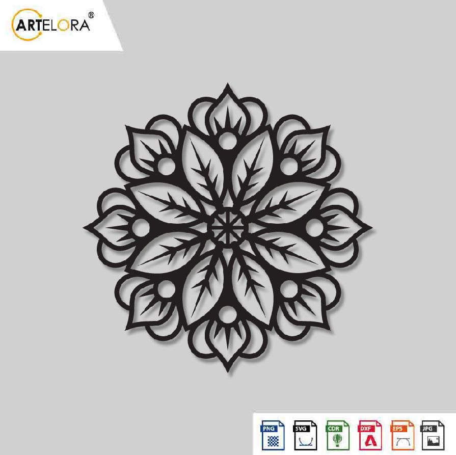 2D Modern Art Flower Frame Laser Cutting Design