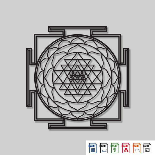 2D Modern Art yantra Laser cutting