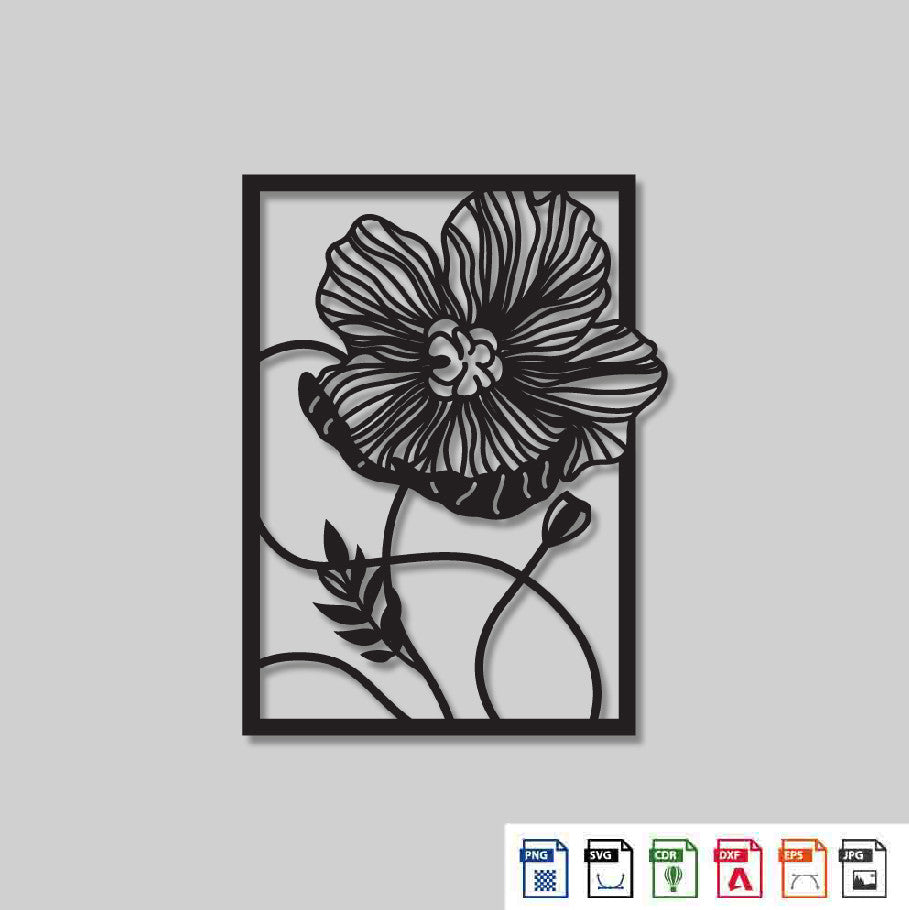 2D Modern Art Flower Laser cutting