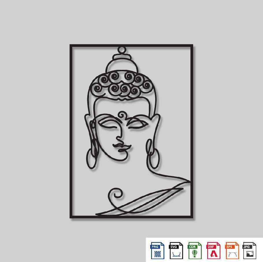 2D Modern Art budha Laser cutting