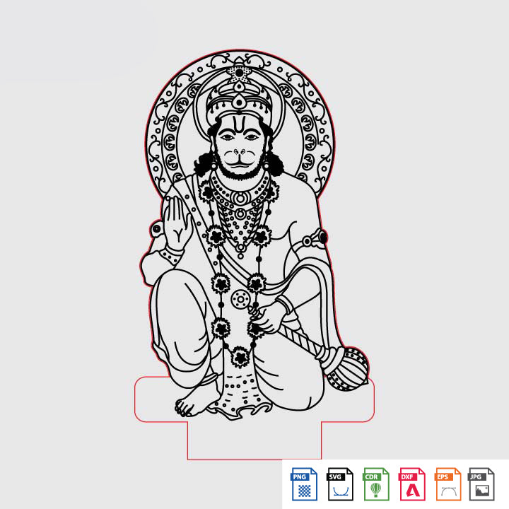 Laser Engraving Hanuman