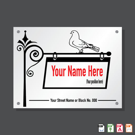 Name Plate Pigeon