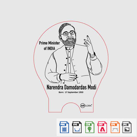 Laser Engraving Narendra Damodardas Modi