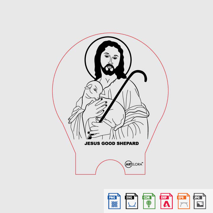 Laser Engraving JESUS GOOD SHEPARD