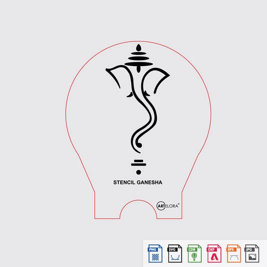 Laser Engraving Stencil Ganesha