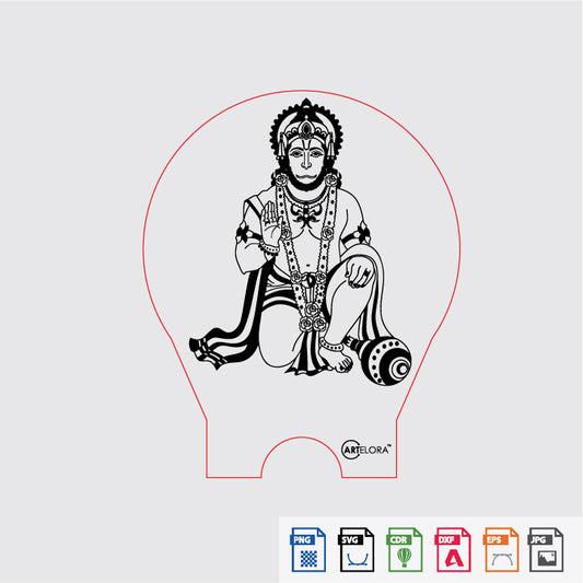 Laser Engraving Hanuman