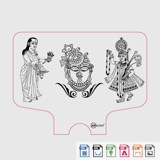 Laser Engraving shrinathji mahaprabhuji yamunaji