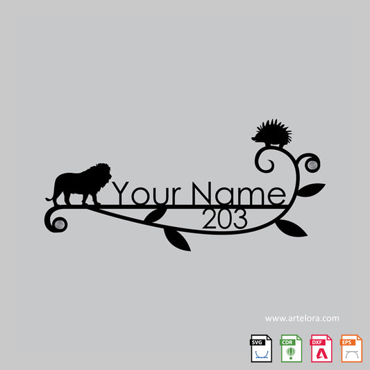 Name Plate laser cutting Lion