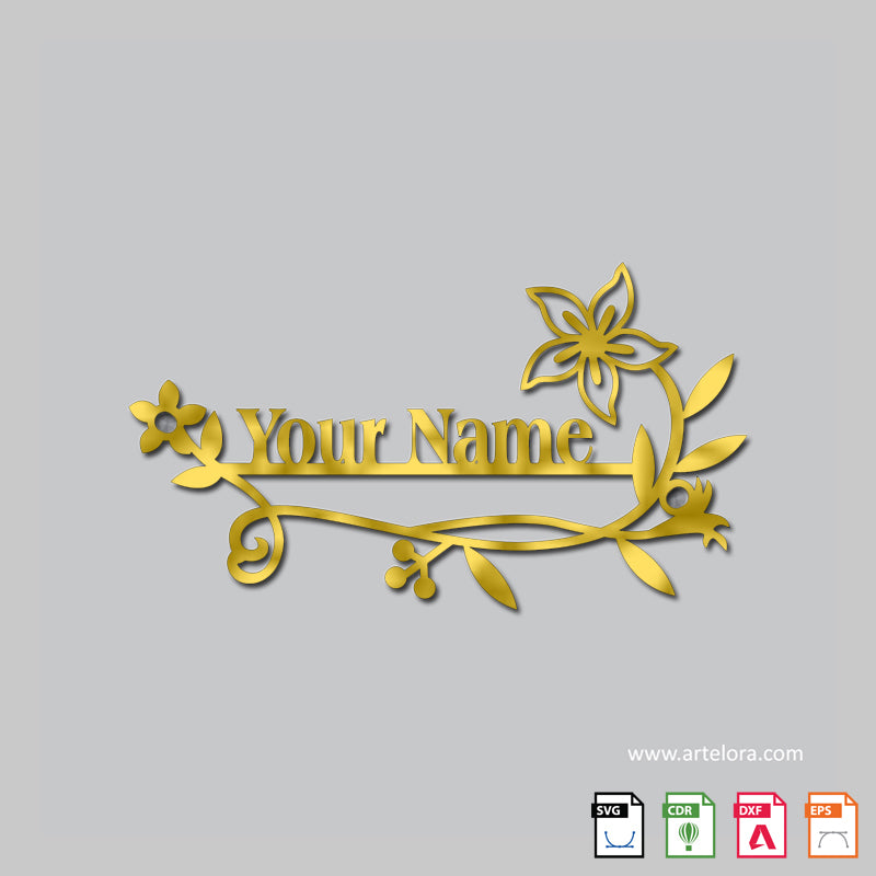 Name Plate laser cutting Flower