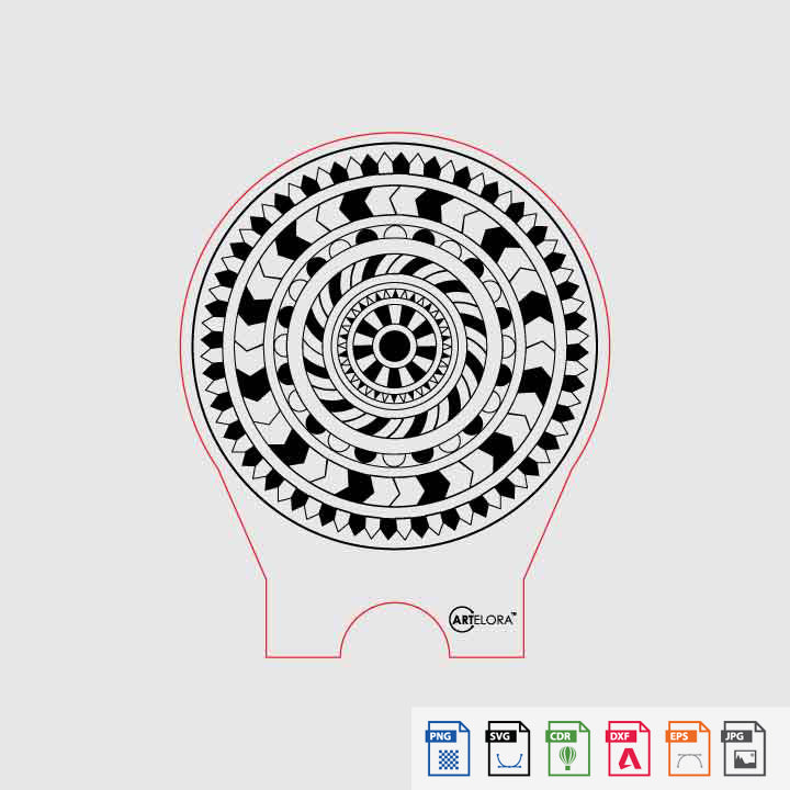 Laser Engraving mandala art Round