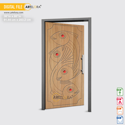 Carving Design Fish Door