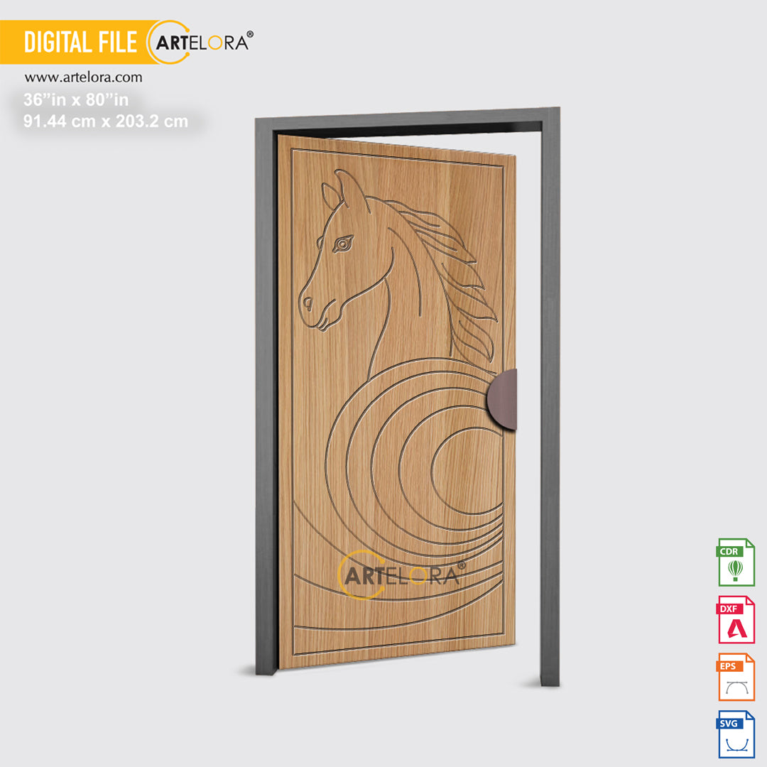 Carving Design Horse Door