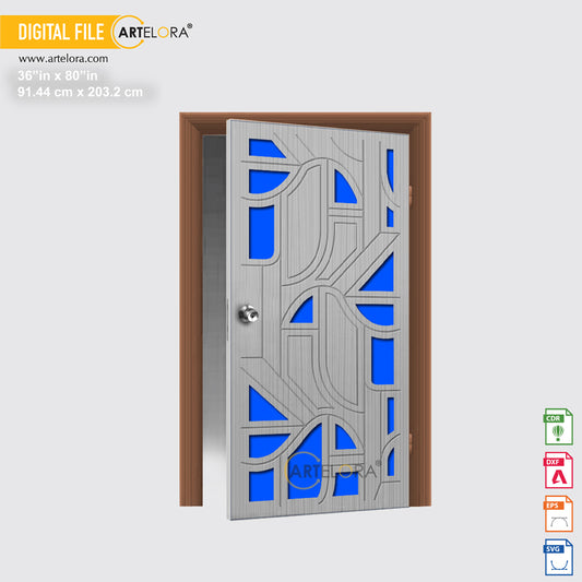 Carving Design Geometric square Shapes Door