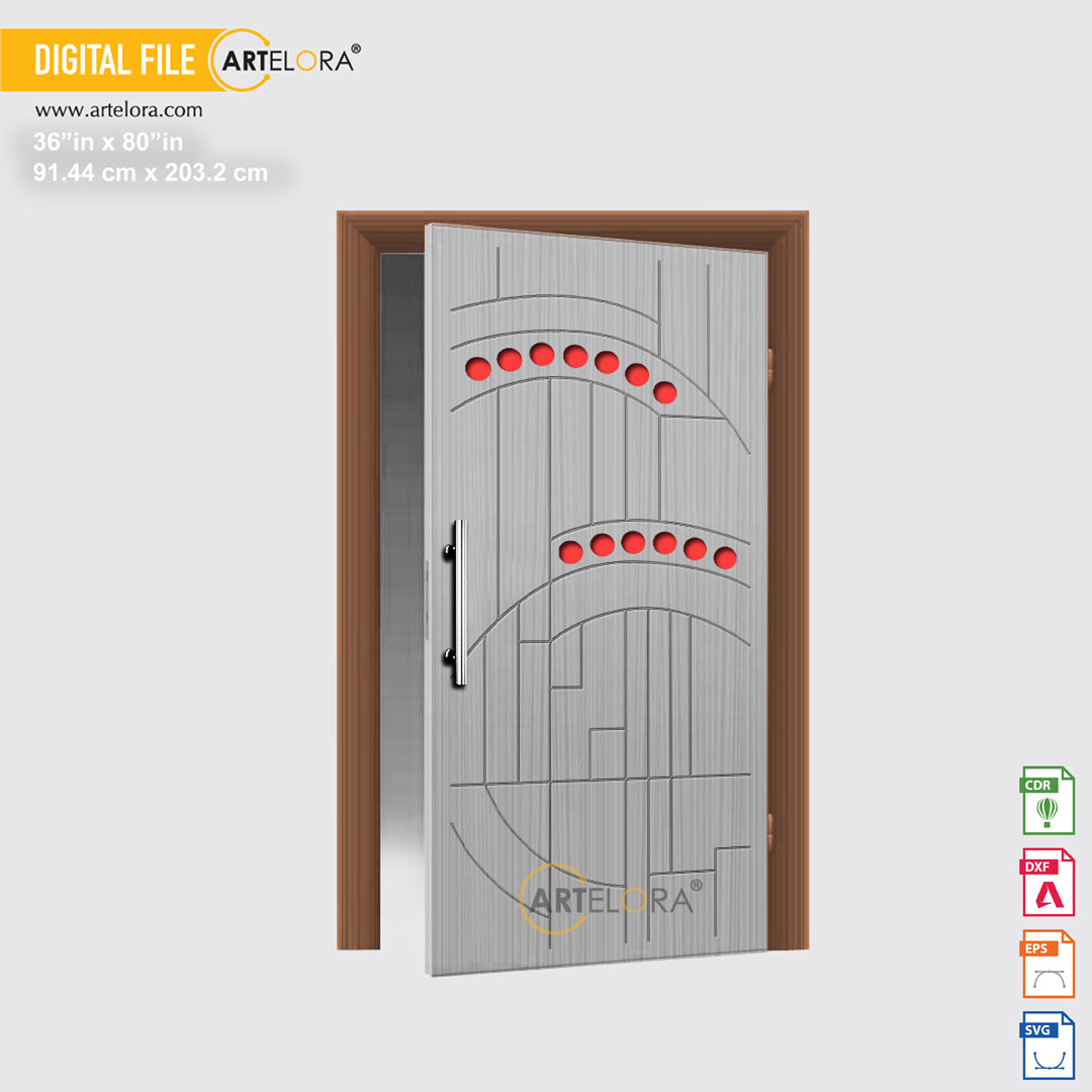 Carving Design Geometric Round Shapes Door