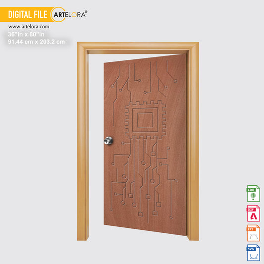 Carving Design Electronic Drafting Door