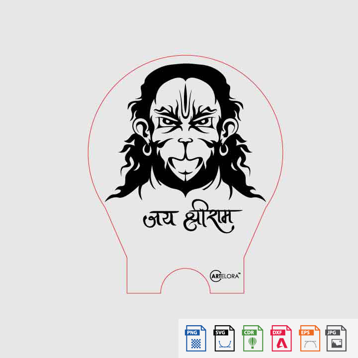 Laser Engraving Hanuman Face