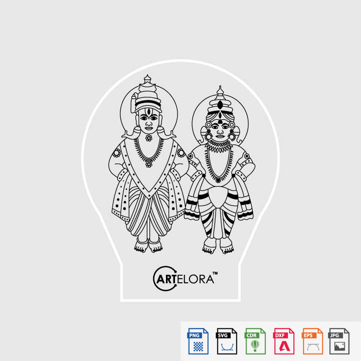 Laser Engraving Panduranga & Rukmini Devi (Vithala)