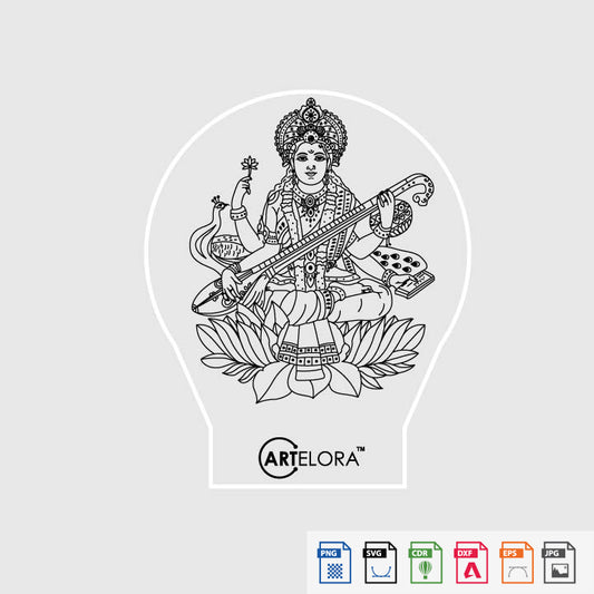 Laser Engraving Saraswati Mata (Sharda)