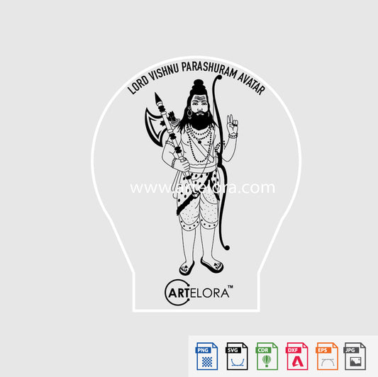 Laser Engraving Lord Vishnu Parashuram Avatar